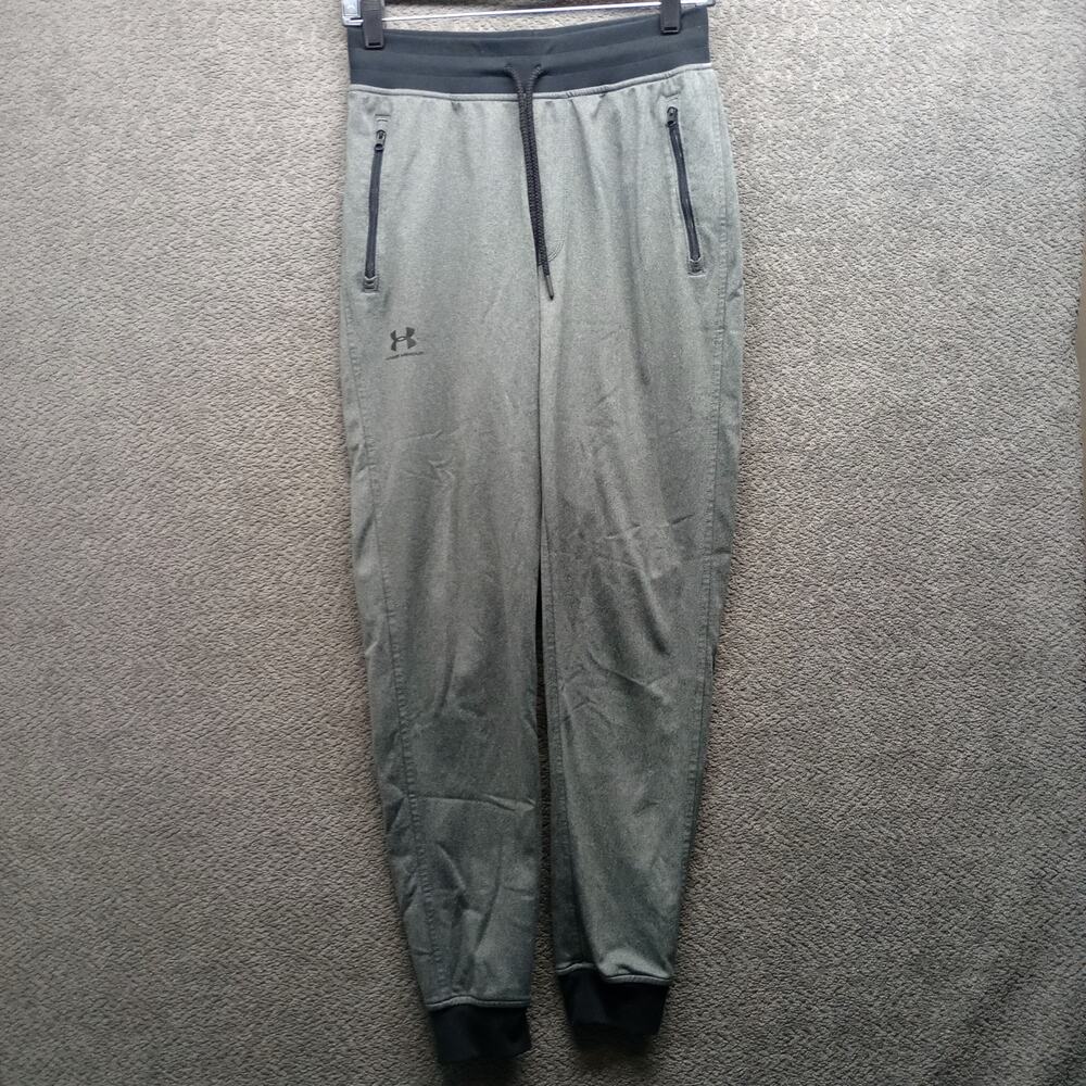 Under Armour Jogger Pants Mens M Gray Stretch Athletic Training Tapered